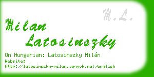 milan latosinszky business card