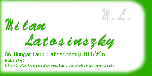 milan latosinszky business card